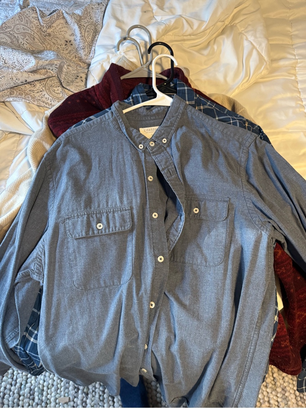 Linksoul Blue Button-Down Casual Shirt